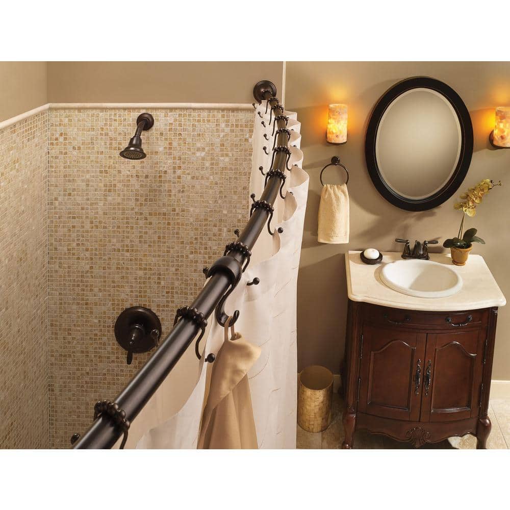 Adjustable Bronze Curved Shower Curtain Rod, 54-72 Inches