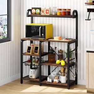 Details about   Bakers Rack Kitchen Storage Stand Shelf Cart Organizer Metal Holder Black Wood 
