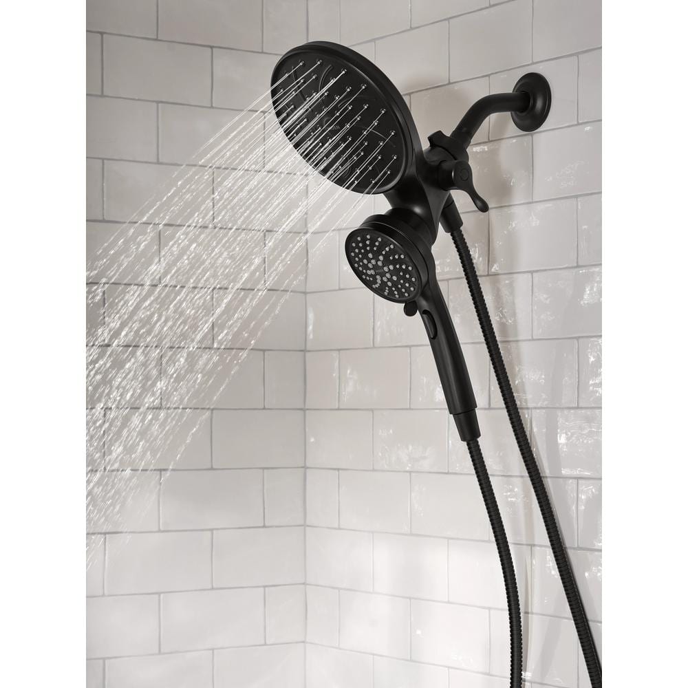 Matte Black Lever Handle Wall Mounted Tub and Shower Faucet