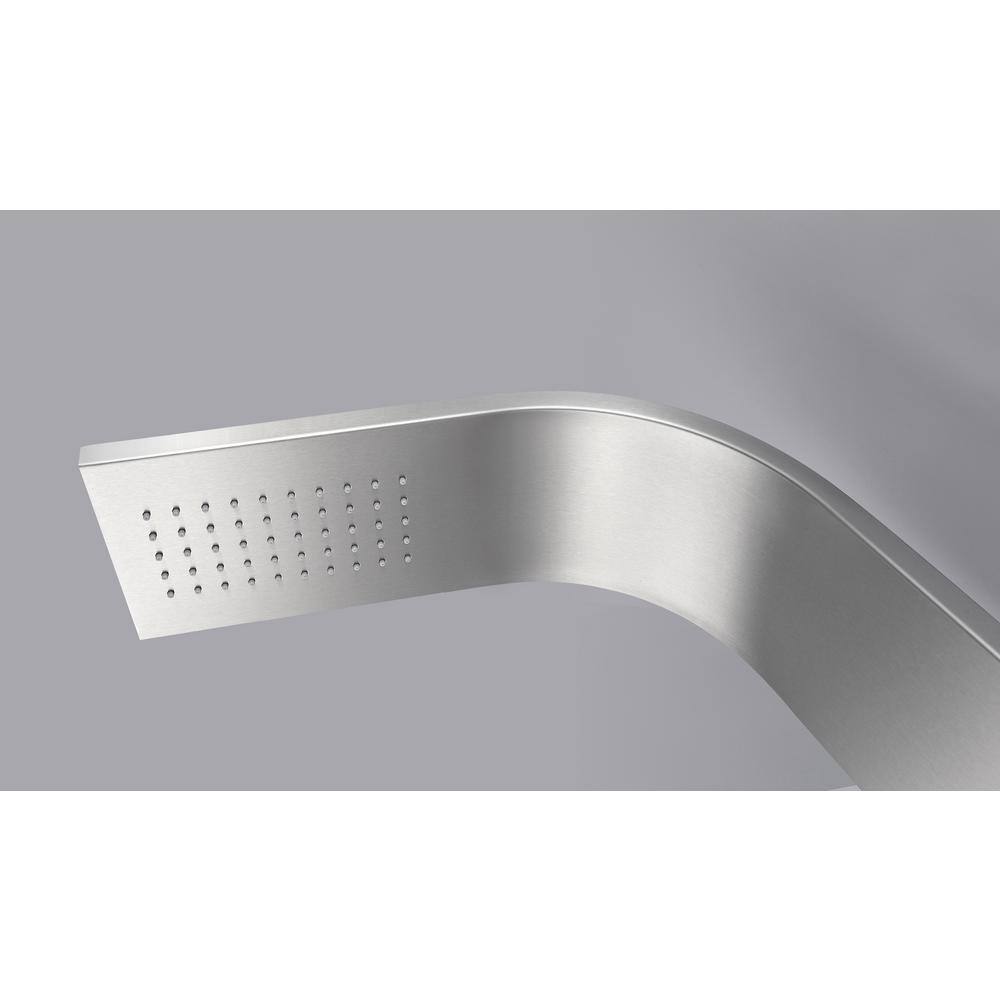 Visor Series 60'' Brushed Steel Shower Panel with Body Jets