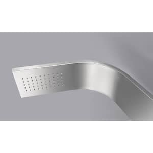 VISOR Series 60 in. 4-Jetted Full Body Shower Panel System with Heavy Rain Shower and Spray Wand in Brushed Steel