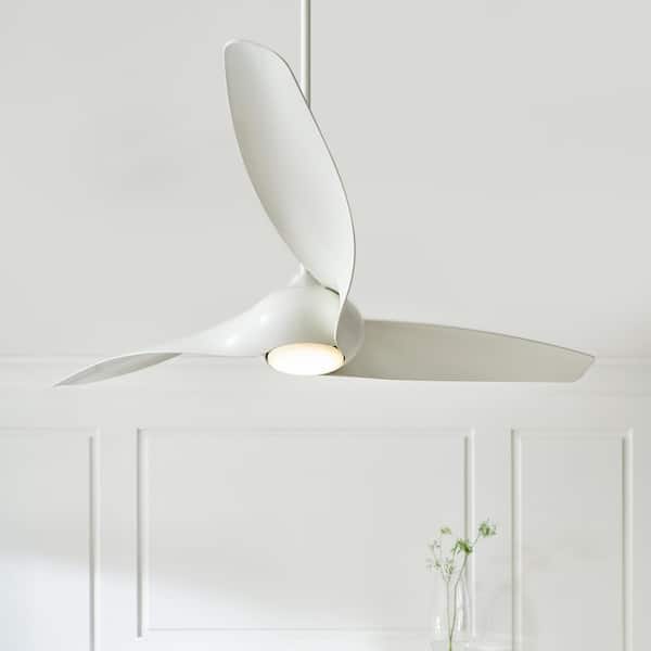 Topan Smart 60 in., Indoor/Outdoor Matte White Downrod Mount Ceiling Fan with LED Light Kit and Remote Included