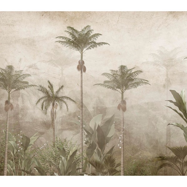 Vintage Misty Forest Jungle Wall Mural