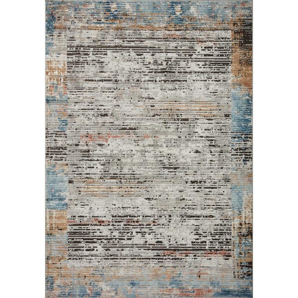 LOLOI II Bianca Ash/Multi 2 ft. 8 in. x 13 ft. Contemporary Runner Rug