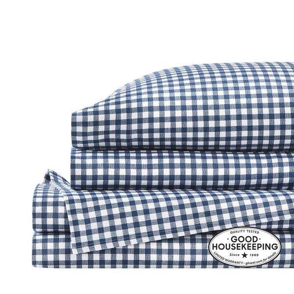 Melange Home King eco-melange Flannel Sheet Set | Unisex | Blue Chambrey