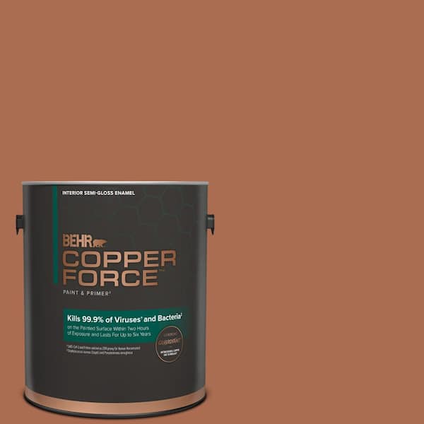 COPPER FORCE 1 gal. #BIC-45 Airbrushed Copper Semi-Gloss Enamel Interior Virucidal & Antibacterial Paint & Primer