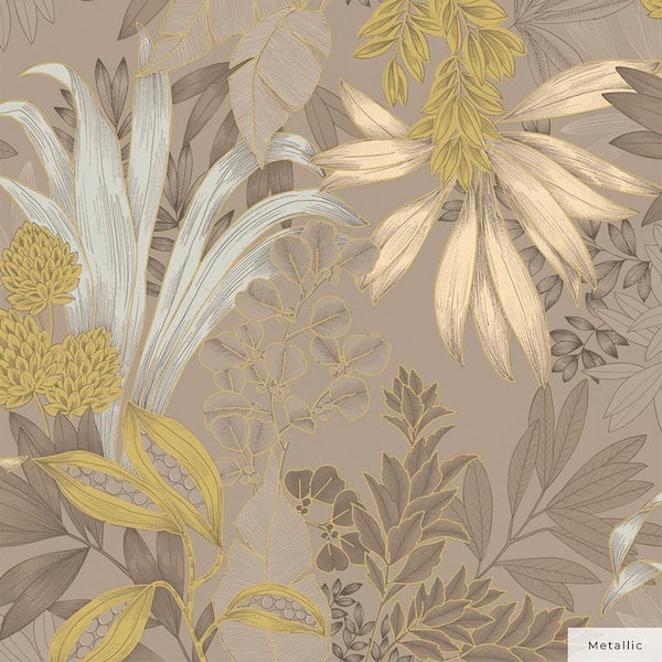 Tempaper Metallic Hazelwood Coniferous Floral Unpasted Wallpaper Roll (Covers 56 sq. ft.)