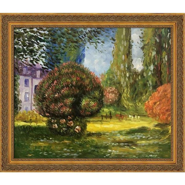 LA PASTICHE Parco Monceau, 1876 with Baroque Antique Gold Frame by Claude Monet Framed Wall Art 24 in. x 28 in.