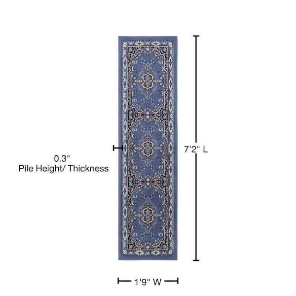 Home Dynamix Premium Sakarya Country Blue/Brown 2 ft. x 7 ft