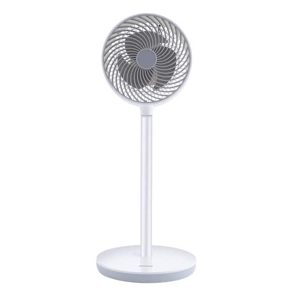 Adrinfly 7 in. 3 Fan Spds & 3 Modes Pedestal Fan in White w/ Remote Control, 15 Hours Timer, 70° Oscillating Circulating Fan