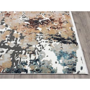 Azure Multi 6 ft. x 9 ft. Abstract Polyester Area Rug