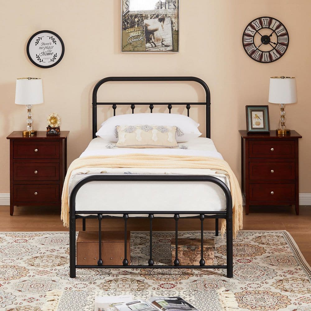 Queen Bed Frame with Headboard, Heavy Duty Platform Bed Frame, No Box Spring Needed, Under Bed Storage Space, 60.9 in. W - thumbnail 2