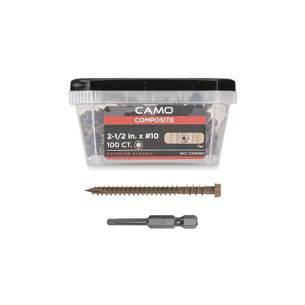 CAMO #10 2-1/2 in. Tan Star Drive Trim-Head Composite Deck Screw (100-Count)