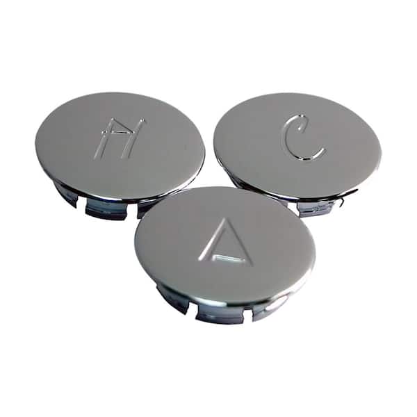 Pfister S41-323A 1 in. O.D. Hot, Cold and Diverter Index Button Set in Chrome for Old Style Windsor/Contessa Faucet Handles