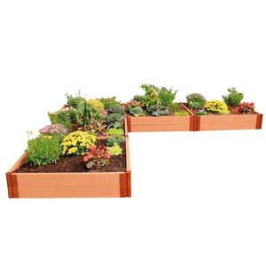 Two Inch Series 12 ft. x 12 ft. x 11 in. L Shaped Classic Sienna CompositeRaised Garden Bed Kit