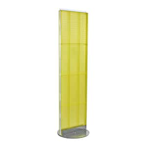 60 in. H x 16 in. W 2- Sided Styrene Pegboard Floor Display on Revolving Base in Yellow
