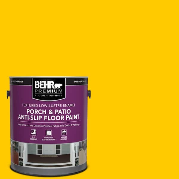 BEHR PREMIUM 1 gal. #370B-7 Yellow Flash Textured Low-Lustre Enamel Interior/Exterior Porch and Patio Anti-Slip Floor Paint
