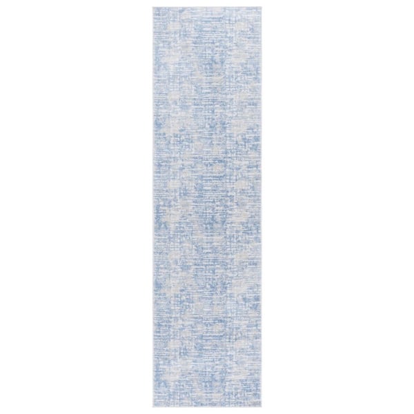 Bayside 2 ft. x 8 ft. Ivory/Blue Parallel Striped Washable Runner Rug