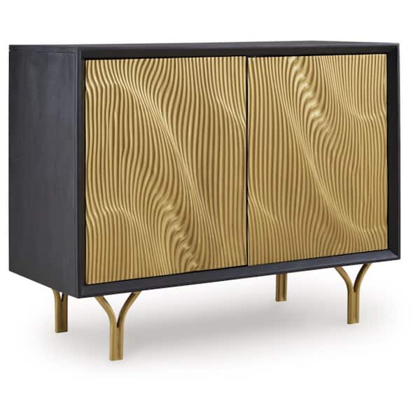 Tayner Gold 32 in. Accent Cabinet with 1 Shelf