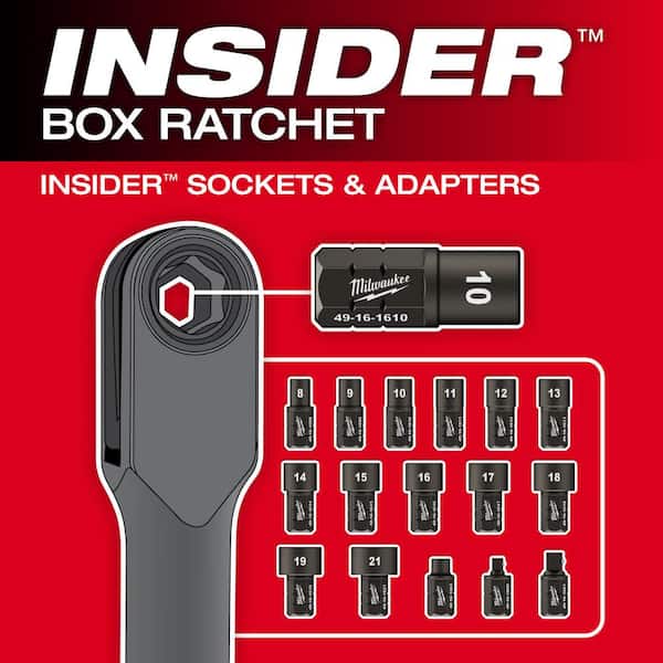 M12 FUEL INSIDER 12V Lithium-Ion Brushless Cordless 1/4in - 3/8in. Extended Reach Box Ratchet w/ HO 2.5Ah Battery Pack