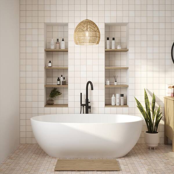 Jeffrey Court Beige Zellige 4 in. x 4 in. Subway Matte Ceramic