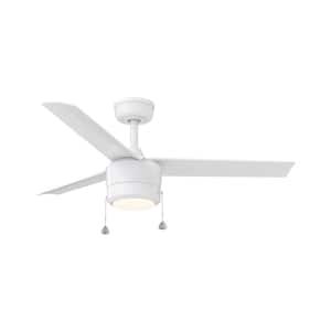 Tritour 44 in. Integrated LED Indoor Matte White Ceiling Fan with White Color Changing Light Kit