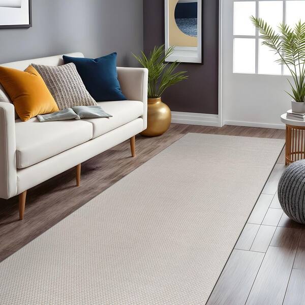 Terra Fiber Easy Jute Bone 2 ft. x 7 ft. Solid Indoor Outdoor Area Rug