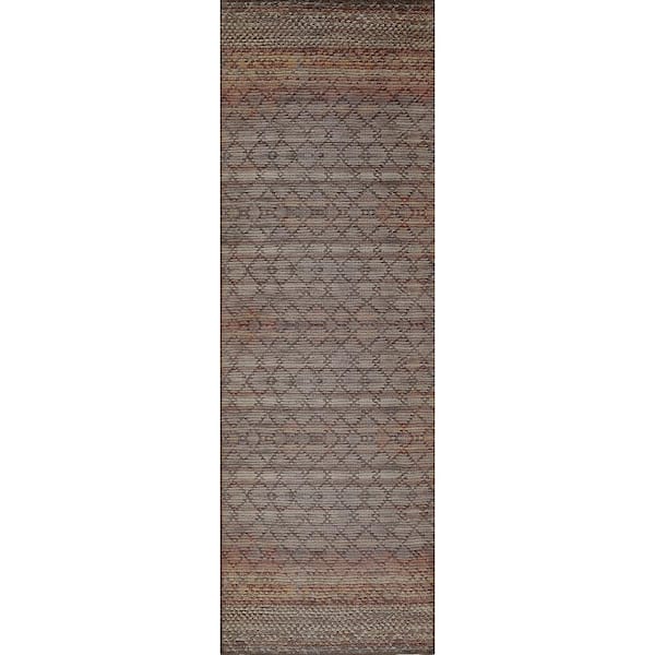 Cayetana Earthtone 2 ft. x 8 ft. Boho Distressed Machine Washable Runner Rug