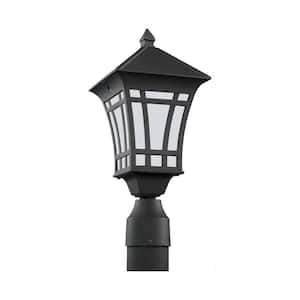 Herrington 1-Light Outdoor Black Post Light with LED Bulb