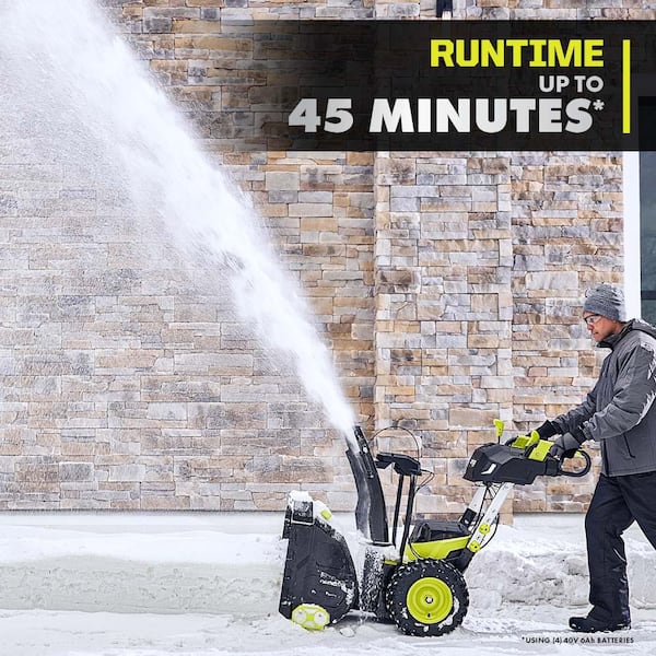 RYOBI 40V HP Brushless Whisper Series 24 2-Stage Cordless Electric  Self-Propelled Snow Blower - (4) 6 Ah Batteries & Charger RY40870 - The  Home Depot