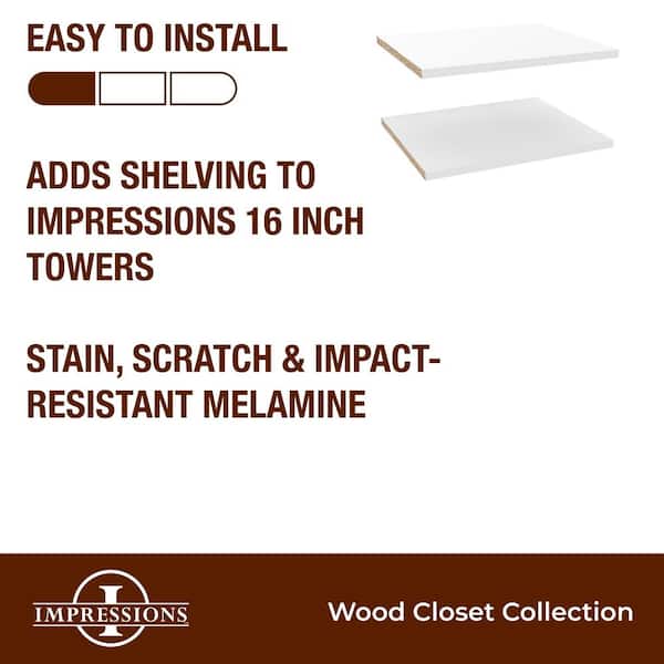 Impressions White Shelves for 16 in. W Impressions Tower (2-Pack)