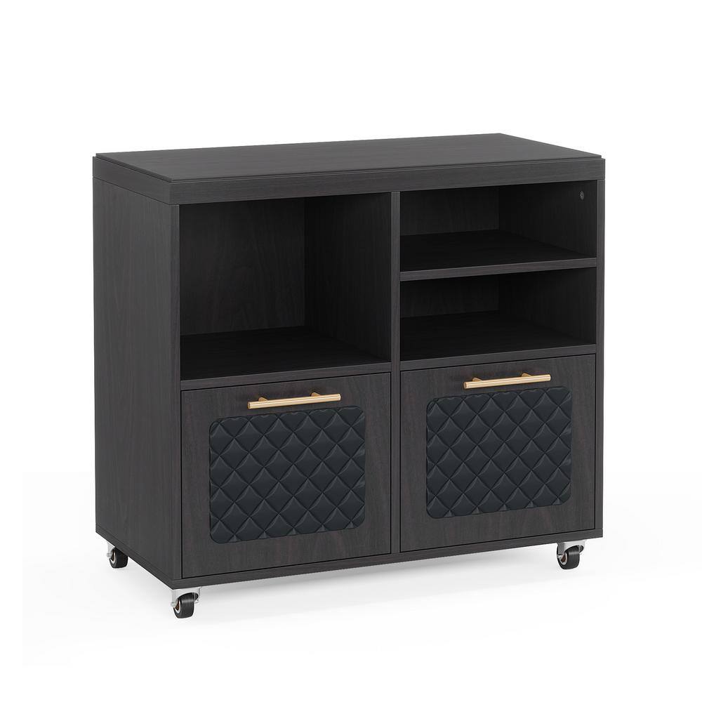 TRIBESIGNS WAY TO ORIGIN Delia Brown Black 2 Drawer Wood 31.5'' W Lateral File for A4