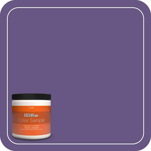 BEHR PREMIUM PLUS 8 oz. #PPU16-02 Vigorous Violet Flat Interior/Exterior Paint & Primer Color Sample