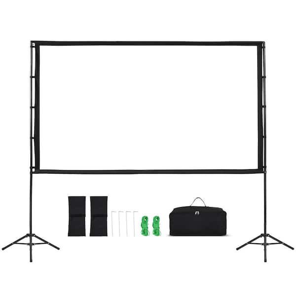 Projector Screen with Stand, 100 in. Projection Screen, Portable Dual-Tripod Screens for Movie Home Theater Presentation