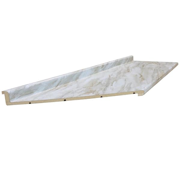 Hampton Bay 6 ft. Left Miter Laminate Countertop in Textured Drama Marble with Bullnose Edge and Integrated Backsplash