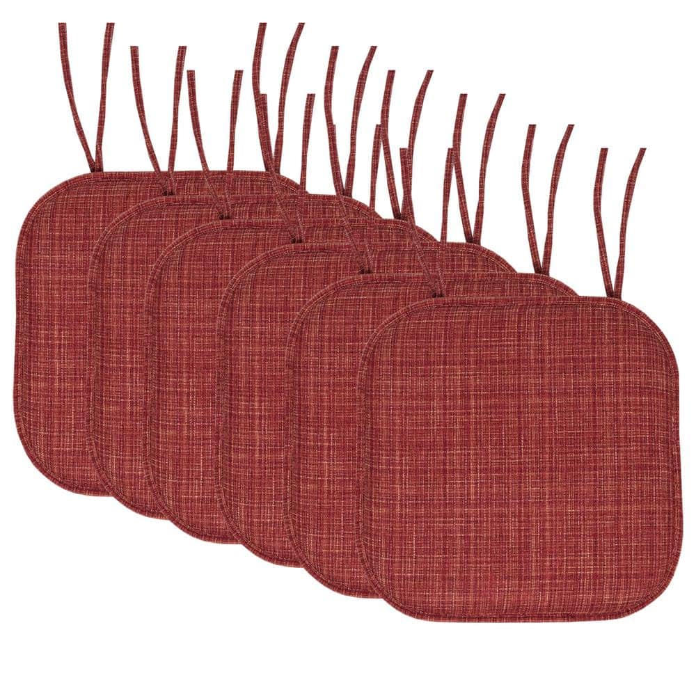 Aria Memory Foam Square Non-Slip Indoor/Outdoor Chair Seat Cushion with Ties, Burgundy (6-Pack) price history on PriceWatchPro