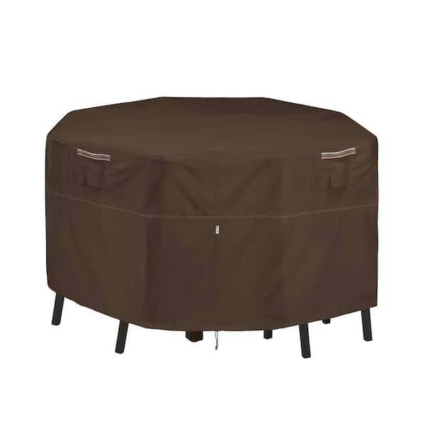 Classic Accessories Madrona Rainproof 66 in. W x 66 in. D x 34 in. H Square Patio Bar Table and Chair Cover