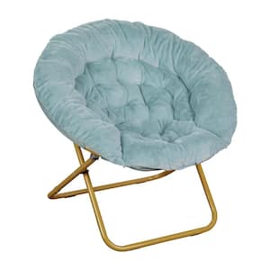 Dusty Aqua/Soft Gold Fabric Accent Chair