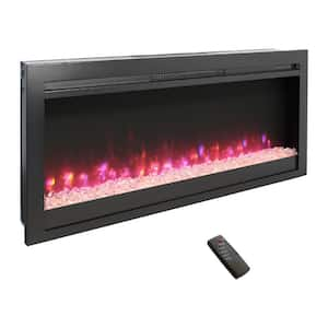 44 in. Direct Vent Electric Wall Fireplace Insert with Remote Control and LED Screen