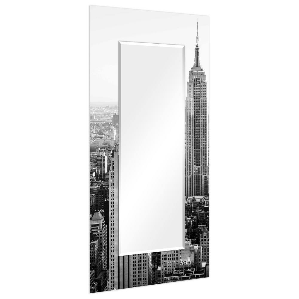 Elegant Full-Length NYC Skyline Frameless Glass Mirror 72" x 36"