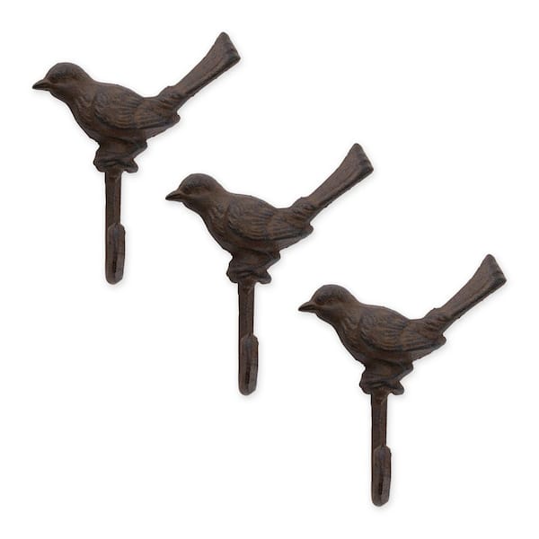 Zingz & Thingz Cast Iron Robin Wall Hooks (Set of 3) 4506627 - The Home  Depot
