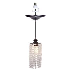 Worth Home Products Instant Screw In Pendant Light with Shade Fitter 