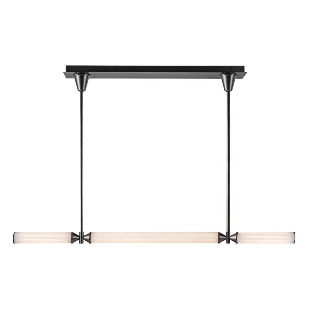 Edwin 48 in. 1 Light 40-Watt Urban Bronze/Frosted Ribbed Glass Integrated L