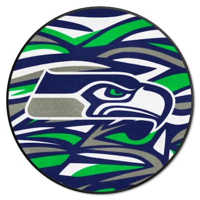 Seattle Seahawks Patterned 2 ft. x 2 ft. XFIT Round Area Rug