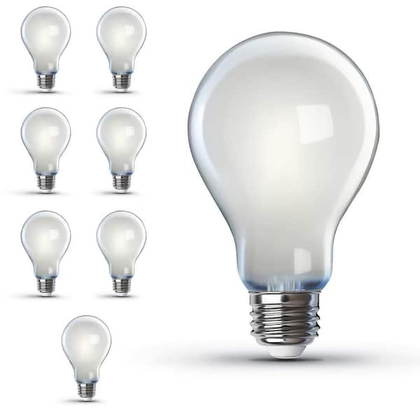 Feit Electric 100-Watt Equivalent A21 Dimmable Filament CEC 90 CRI White Glass E26 Medium Base LED Light Bulb, Daylight 5000K (8-Pack)