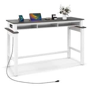 White and Grey 36 in. Bar Table