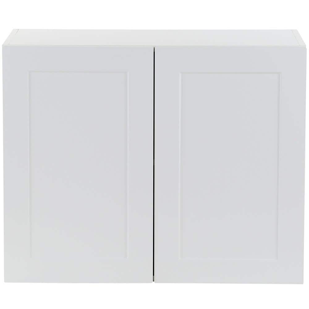 Hampton Bay Cambridge White Shaker Assembled Wall Cabinet with 2 Soft ...