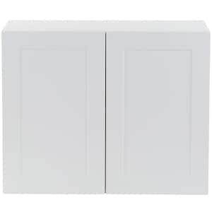 Cambridge White Shaker Assembled Wall Cabinet with 2 Soft Close Doors (30 in. W x 15.5 in. D x 24 in. H)