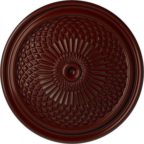 Ekena Millwork 22" x 1-3/4" Trinity Urethane Ceiling Medallion (Fits Canopies upto 3"), Brushed Mahogany