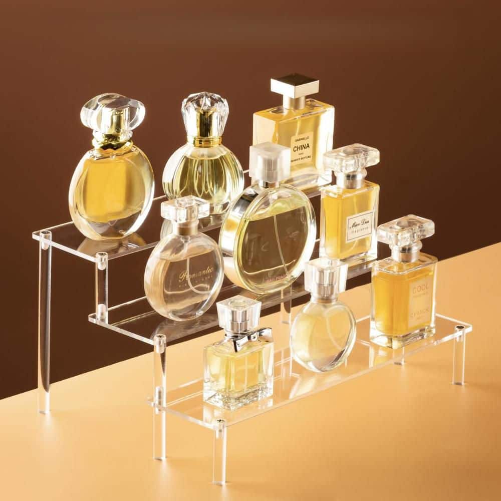 Esepony 3-Tier Acrylic Shelf Riser with Large for Spice Racks ...